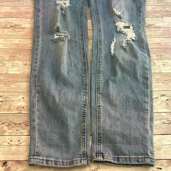 Pinkblush Light Wash Distressed Full Panel Skinny Maternity Jeans - Picture 4 of 7